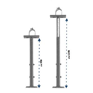 (עמוד תמיכה לצנרת מים אורך מתכוונן 950מ"מ--1250מ"מ (קוטר: "6-"2